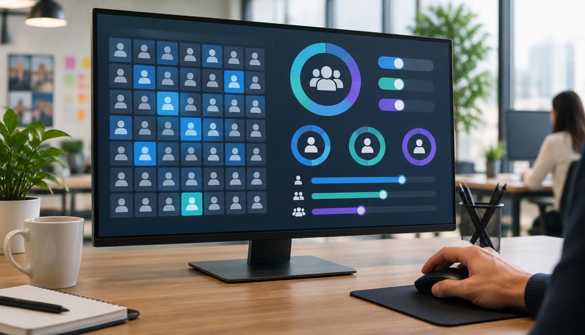 Audience targeting software with highlighted audience segments and targeting controls